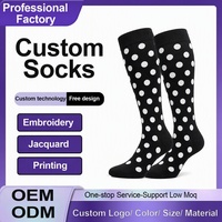 Chaussettes de compression vibrantes en Spandex/Nylon/Coton, hauteur genou, pour le sport et l'usage quotidien