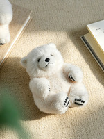 Adorable Famille d'Ours Polaires en Peluche, Jouet en Peluche Blanc et Moelleux pour Enfants, Poupée Animale pour Canapé