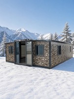 Maison conteneur préfabriquée extensible de 20 pieds, finition bois, petite maison moderne, cabane de jardin, unité de location vacances
