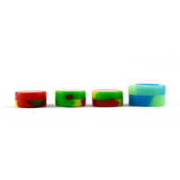 5ml 6ml 2ml Mini stockage d'huile rond en Silicone antiadhésif conteneurs multicolores stockage d'huile scellé concentré