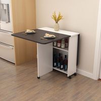 Petite table à manger pliante rectangulaire multifonctionnelle à roulettes pour usage domestique