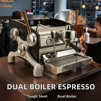 Machine à expresso professionnelle à double chaudière avec valve à aiguille, pompe rotative et contrôle PID, pour café