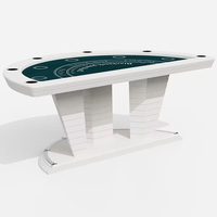 Table de Blackjack de haute qualité pour 6 personnes, table de jeu de poker moderne avec base en acier inoxydable, table de jeu de cartes pour le divertissement à domicile ou au casino