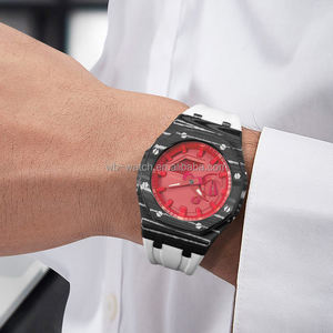 Boîtier de montre en fibre de carbone avec bracelet en silicone <span class=keywords><strong>Ga</strong></span> <span class=keywords><strong>2100</strong></span> pour <span class=keywords><strong>G</strong></span> <span class=keywords><strong>Shock</strong></span> Ga2100 Kit de modification - Product Image 3