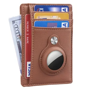 Новый дизайн передний карман Rfid блокирующий кожаный тонкий кошелек держатель для карт зажим для денег с чехом для воздушной бирки