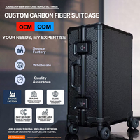 Maleta de Fibra de Carbono Forjada Directamente del Fabricante, 20 Pulgadas, Ruedas Silenciosas de TPE, Candado TSA, Maleta de Negocios, Personalización de Marca