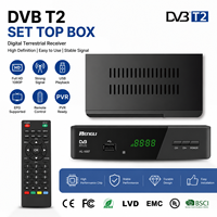 Décodeur DVB-T2 OEM, H.265, prise en charge de la personnalisation, tuners numériques FTA, télécommande, boîtier TV DVB-T2