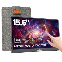 15,6 Zoll Touch Tragbarer Monitor Duale Vollfunktions-Typ-C-Anschlüsse Unterstützt Einzelkabel-Touch-Stromversorgung für Windows Mac OS