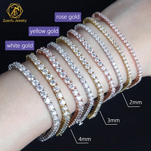 Pulseira de Tênis de Moissanite de Alta Qualidade, Prata Esterlina 925, Passa no Teste de Diamante, Estilo Hip Hop, 2mm 3mm 4mm 5mm 6.5mm - Product Image 1