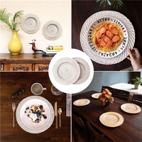 Assiettes de présentation en bambou blanc, personnalisées, 13 pouces, luxe, perle, raton, mariage, assiettes de présentation en rotin