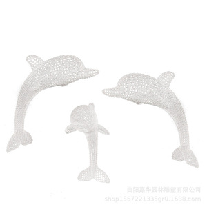 Sculpture de dauphin en acier inoxydable, ornement de jardin extérieur, statue d'animal autoportante en treillis métallique, revêtement en poudre JH-060909 - Product Image 4