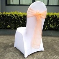 TX nouvelle chaise décorative créative en organza, dossier de chaise à fleurs, ceinture utilisée par le mariage, banquet, exposition, restaurant