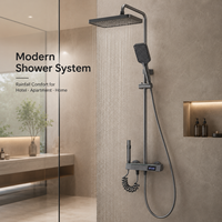 Ensemble de douche mural moderne en aluminium OEM ODM avec mitigeur chaud/froid et pommeau de douche pluie pour cuisine extérieure et appartement