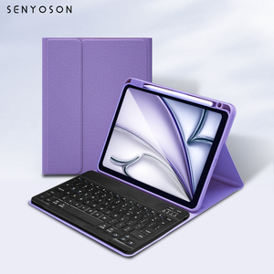 เคสพับได้ SYX PU + คีย์บอร์ด สำหรับ <span class=keywords><strong>iPad</strong></span> รุ่นที่ 7/8/9 ขนาดหน้าจอ 10.2/10.9/11/12.9 นิ้ว สำหรับแท็บเล็ต ฝาปิดแบบพับสามตอน ป้องกัน - Product Image 1