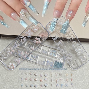 Paso Sico – Kit de décoration pour ongles 12 pièces, série Océan, avec <span class=keywords><strong>strass</strong></span> DIY pour ongles, motifs Aurore, Coquillage, Cocotier, Ciel étoilé - Product Image 2