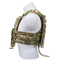 Réplique 1:1 Gilet Tactique Réglable Porte-Plaques Style AVS Camouflage MOLLE pour Airsoft et Entraînement en Extérieur