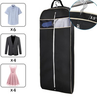 Housse de costume de haute qualité avec logo personnalisé, anti-poussière, réutilisable, grande capacité, sac de voyage avec poche zippée en tissu non tissé Oxford Nylon