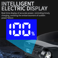 Lampes frontales rechargeables multifonctionnelles XPE+COB, lampe frontale de haute qualité avec affichage numérique et capteur pour le camping en plein air