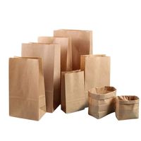 Brun 10LB En Gros Logo Personnalisé Kraft Papier Fond Plat Sacs D'emballage Alimentaire Sans Poignée pour Pain Lait Fast Food Emballage
