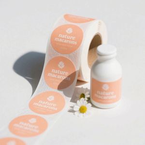 Rollo de Etiquetas Adhesivas de Vinilo con Logotipo de Marca Personalizado, Impermeables, Formas Personalizadas para Botellas de Cosméticos, Compatibles con Todas las Impresoras - Product Image 1