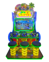 Machine de jeu vidéo d'arcade de tir de course à monnayeur, plateau de jeu 3 joueurs pour centres de divertissement et enfants heureux