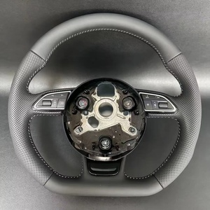 Volante Deportivo de Cuero Completamente Perforado con Base Plana, Apto para Audi <span class=keywords><strong>A1</strong></span> A3 A4 A5 A6 A7 Q3 Q5 Q7 S3 S8 B8 R8 - Product Image 3