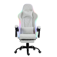 Chaise de jeu Cougar avec éclairage LED RVB, chaise de jeu ergonomique avec massage et repose-pieds, livraison gratuite