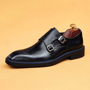 Zapatos de Vestir de Cuero con Punta Cuadrada para Hombre, Estilo 2026, Formales de Negocios, Cierre con Hebilla y Costura Noruega, Zapatos Formales de Diseñador de Lujo - Product Image 6