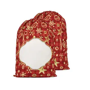 RubySub borsa di tela tascabile per pacchetto natalizio a sublimazione fai-da-te per regali di natale sacchetto di caramelle