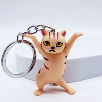 Porte-clés chat mignon très prisé, figurines chat dansant, porte-stylo, décoration suspendue envoûtante pour bureau et sacs, petit cadeau