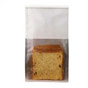 Wholesale Oil Proof Toast Bakery Bread Packaging With Window Custom Coated Kraft Paper Bag For Food