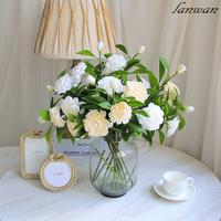 Bouquet de fleurs artificielles en soie Camélia et Gardenia à tige unique, inspiré du style nordique et d'Instagram, décoration écologique pour mariage et printemps
