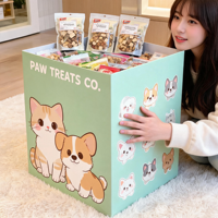 Présentoir promotionnel pliable personnalisé en carton ondulé, imprimé couleur, motif dessin animé, pour produits pour bébés