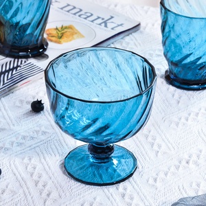 Custom Vintage Multi Colored <strong>Glassware</strong> Embossed <strong>Original</strong> Color Blue Champagne Glass Goblet Red Wine Glasses - Product Image 5
