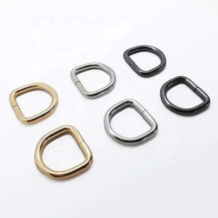 Pet Collar DIY Accessories Wholesale 19mm D-Ring Metal Buckle 9 Colors Iron D Rings 3/4 Inch Welded D Ring for Dog Collar