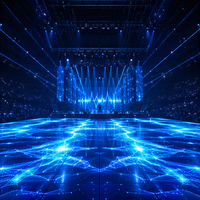Plancher de danse LED intérieur P3.91 à haute fréquence de rafraîchissement 7680Hz, antidérapant, avec masque givré, pour studio de photographie et scène, 500*500mm
