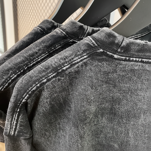 Personnalisé 250 Gsm Lavage À L'acide T-shirt Ropa Barata Surdimensionné D'été Pierre T-shirts Tee En Gros Blanc En Détresse Lavé Longline - Product Image 1