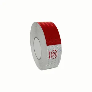 Custom Dot-c2 waterproof red and white eye-catching tape, Pvc truck carriage tape sticker