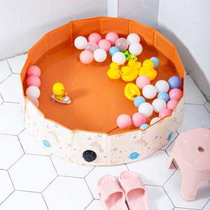 Piscine gonflable pour enfants A01, pliable, <span class=keywords><strong>pas</strong></span> chère, orange/bleue, jeu pour enfants, piscine douce, piscine pour animaux de compagnie, piscine de bain, piscine pour chiens, PVC durable, 120x30/80x20 cm - Product Image 3