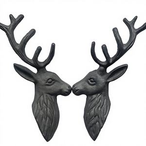زينة جدارية على شكل رأس غزال من الفولاذ المقاوم للصدأ بتصميم عتيق، قلادة على شكل قرون الغزال بأسلوب أوروبي، مجوهرات حائطية إبداعية على شكل حيوانات - Product Image 1