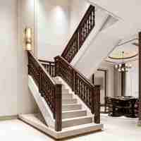 Balustrade d'escalier intérieure en alliage d'aluminium, balustrade d'escalier de villa de style chinois moderne, sur mesure