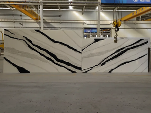 Pierre de dalle de quartz calacatta panda blanc artificiel pour l'utilisation de comptoir de fond de décoration de cuisine - Product Image 3