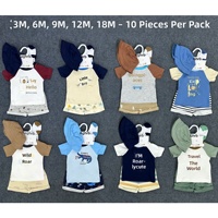 Ensemble de 4 pièces pour bébé garçon, été, t-shirt en coton, short, chapeau, chaussettes, vêtements pour nourrissons, 3-18 mois