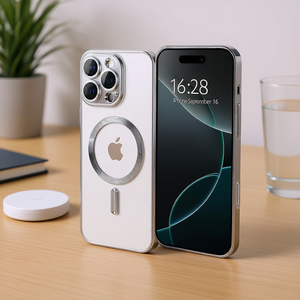 Funda Transparente para Apple iPhone 16 Pro Max con Anillo Magnético y Protección de Cámara Electrochapada en Plata - Product Image 2