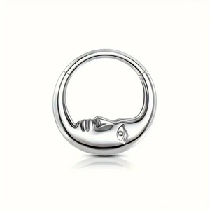 Anneau de nez en forme de lune en acier inoxydable 316, or et argent, bijoux de piercing unisexe - Product Image 5