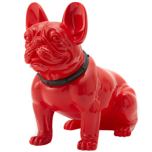 Statue de bouledogue français rouge/noir personnalisée de 30 cm pour l'intérieur, figurines d'animaux - Product Image 1