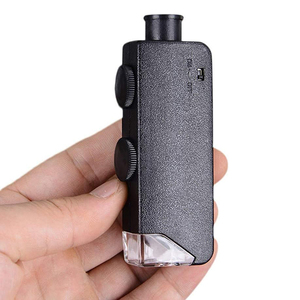 Portátil <span class=keywords><strong>60X</strong></span>-100X <span class=keywords><strong>Zoom</strong></span> óptico Lupa de luz LED Microscopio de mano para niños para joyería Monedas Sellos Tamaño de bolsillo pequeño - Product Image 3