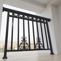 Rampe en aluminium et acier galvanisé moderne et minimaliste pour escalier intérieur/extérieur, terrasse, balcon, appartement, sécurité, résistante à l'eau et à la rouille