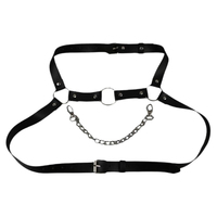 Chaîne de corps unisexe sexy en alliage, style punk, harnais d'épaule et de poitrine, ceinture de cou, accessoire pour chemise et uniforme, prêt à porter pour adultes