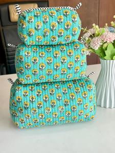 Ensemble de pochettes de voyage bohème chic, grand format, doux, durable, léger, écologique, en pur coton, imprimé à la main - Product Image 2